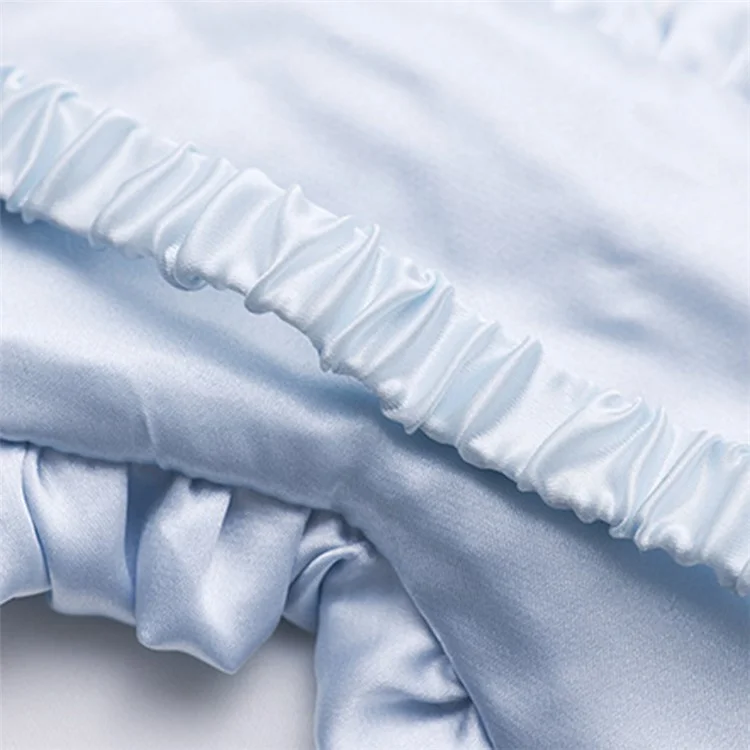 Ruffles Design Shading Eye Mask Travel Rest Nap Sleep Imitation Silk Shading Blindfold - Red