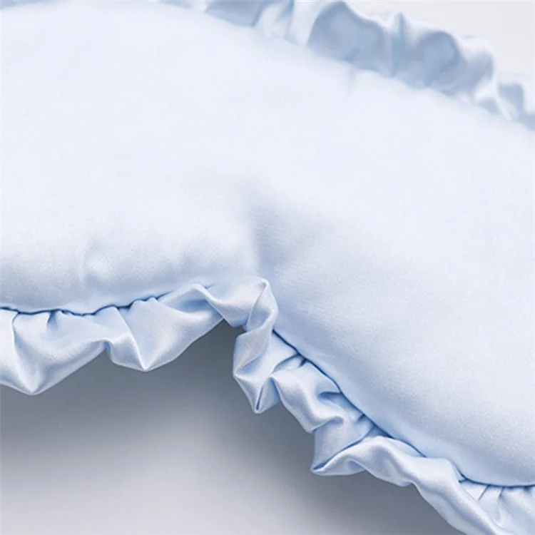 Ruffles Design Shading Eye Mask Travel Rest Nap Sleep Imitation Silk Shading Blindfold - Red
