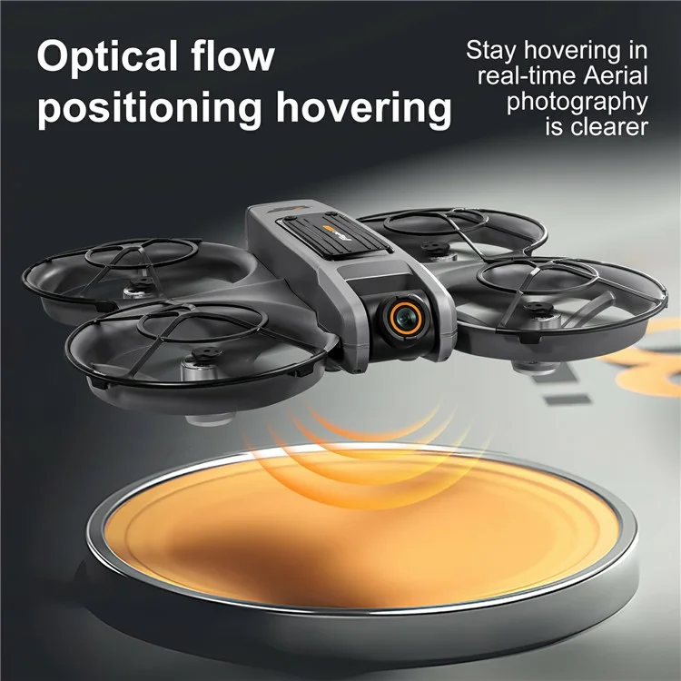 S156 Brushless RC Drone HD Camera Optical Flow Positioning RC Aircraft with Screen Controller, Single  Battery - Orange