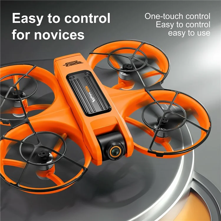 S156 Brushless RC Drone HD Camera Optical Flow Positioning RC Aircraft with Screen Controller, Single  Battery - Orange