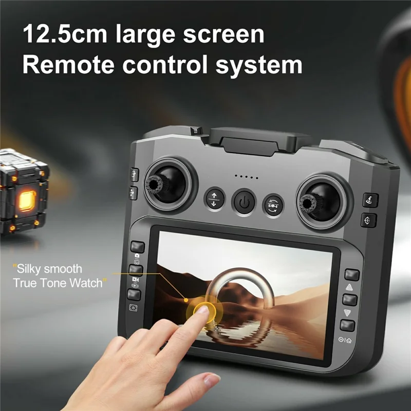 S156 Brushless RC Drone HD Camera Optical Flow Positioning RC Aircraft with Screen Controller, 2 Batteries - Dark Grey