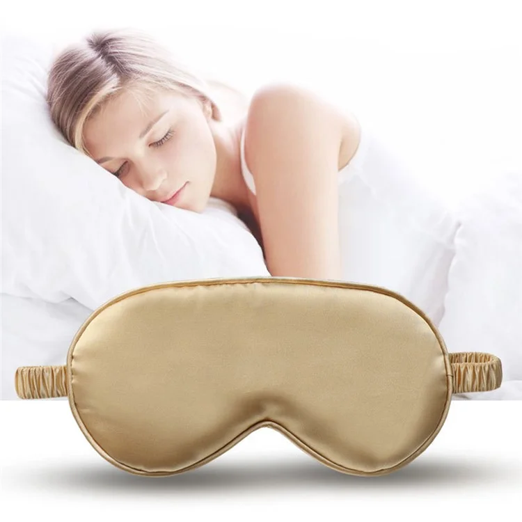 Masque de sommeil en imitation de soie double face, masque de sommeil doux avec bandeau élastique - Or