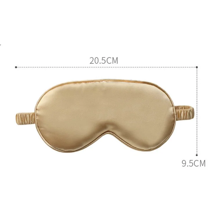 Masque de sommeil en imitation de soie double face, masque de sommeil doux avec bandeau élastique - Or