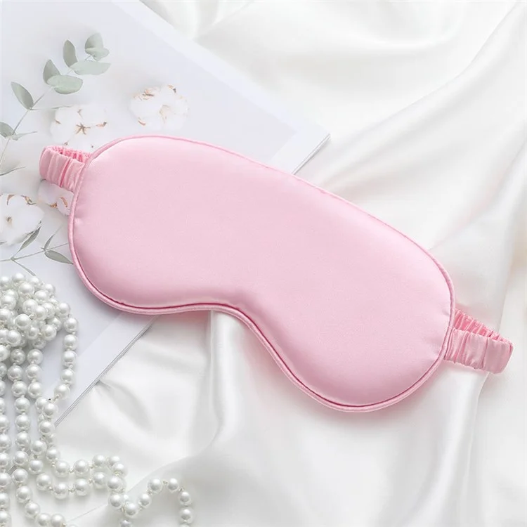 Double-Sided Imitation Silk Eye Mask Sleeping Mask Soft Blindfold with Elastic Headband - Pink
