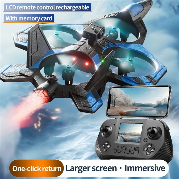 4DRC 4D-V46 HD Drone de Photographie Aérienne en ABS + EPP avec Évitement d'Obstacles, Batterie Simple - Bleu