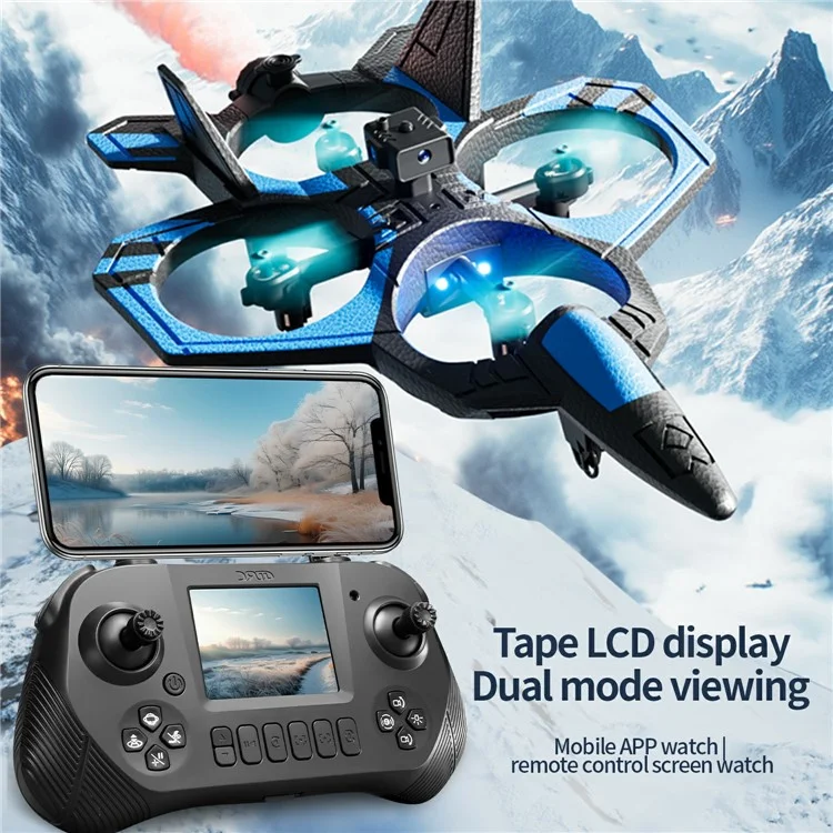 4DRC 4D-V46 HD Drone de Photographie Aérienne en ABS + EPP avec Évitement d'Obstacles, Batterie Simple - Bleu