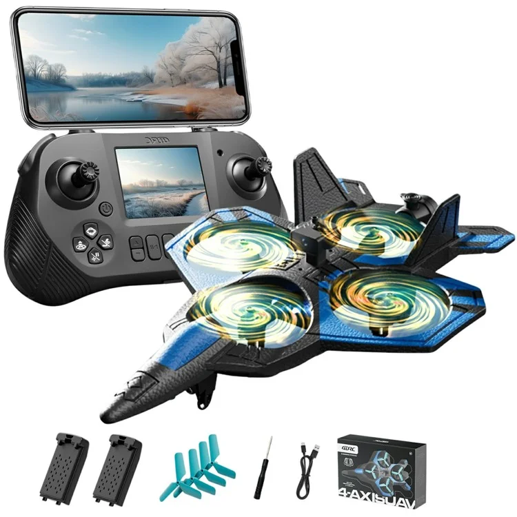 4DRC 4D-V46 HD Photographie aérienne Drone RC avec évitement d'obstacles en ABS + EPP, Double batterie - Bleu