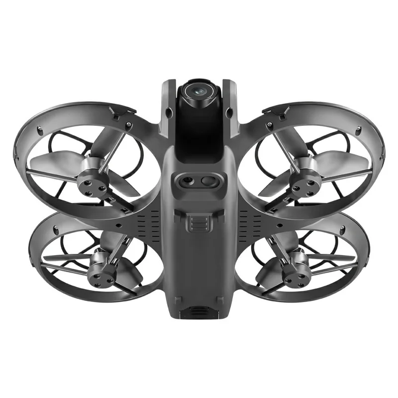 V666 Dual HD Camera Mini Drone Optical Flow Positioning RC Aircraft with Screen Remote, 1 Battery - Black