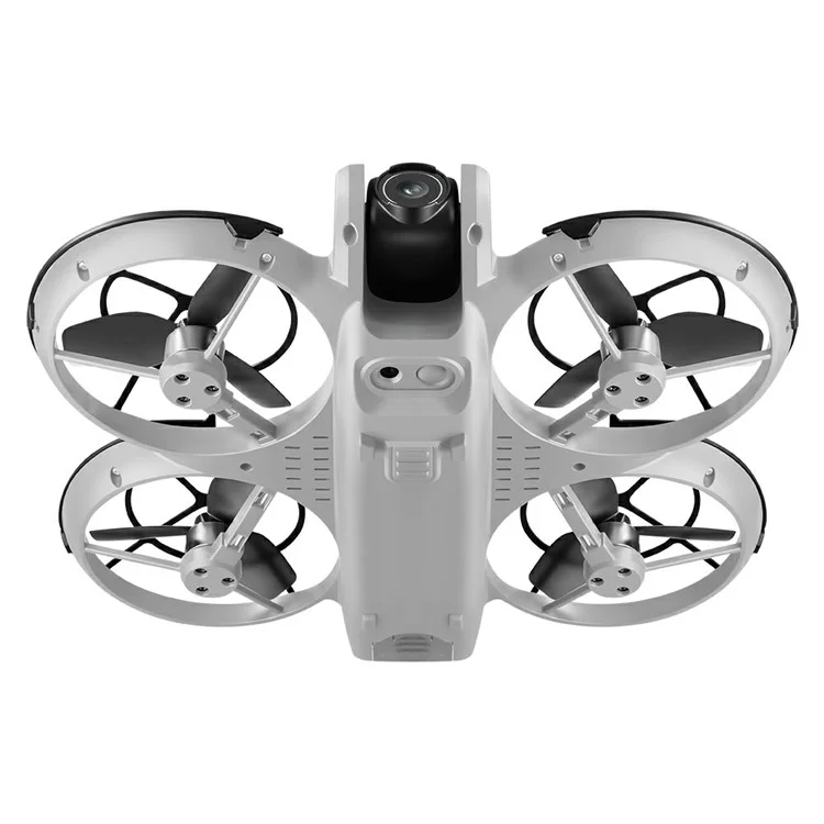 V666 Dual HD Camera Mini Drone Optical Flow Positioning RC Aircraft with Screen Remote, 2 Batteries - Grey