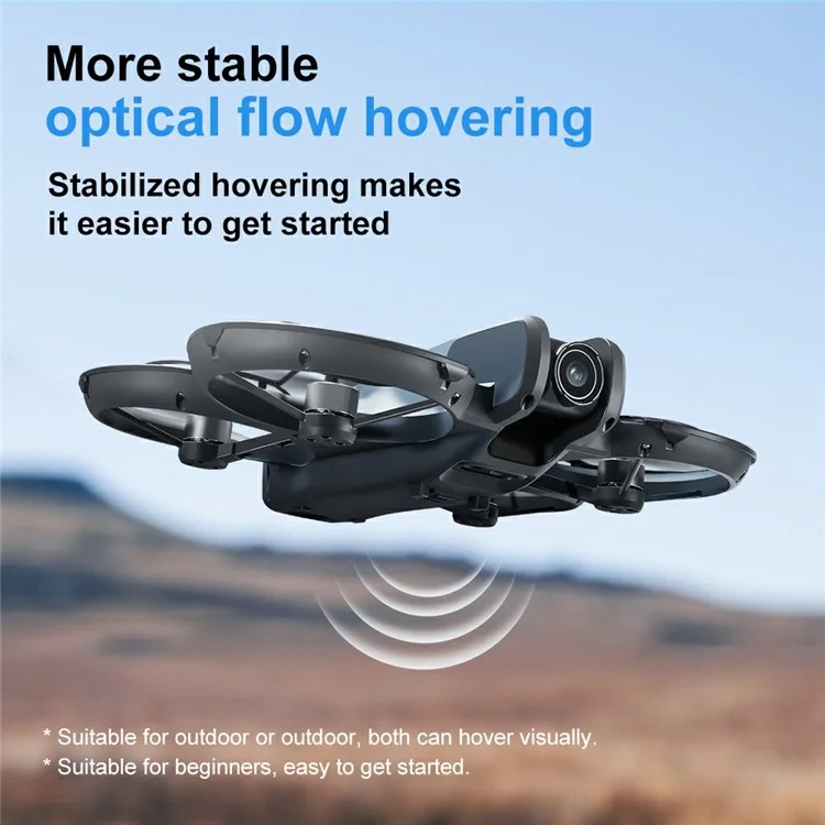 V666 Dual HD Camera Mini Drone Optical Flow Positioning RC Aircraft with Screen Remote, 2 Batteries - Grey