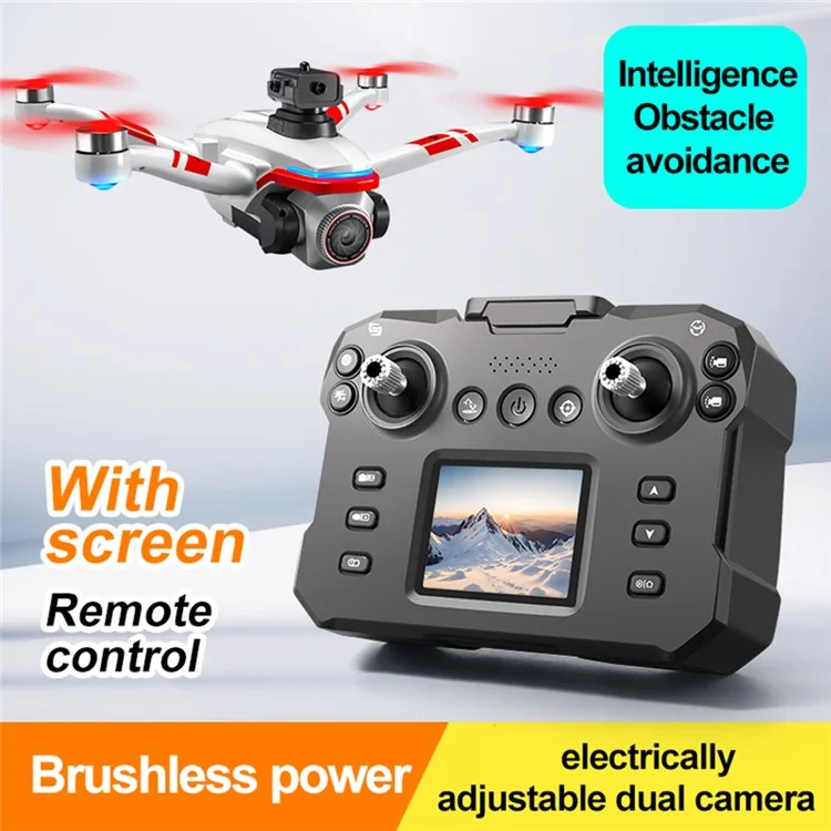 XKJ K15MAX Bürstenloser Drohne mit Bildschirm-Fernbedienung FPV-Kamera Optischer Fluss Positionierung RC-Flugzeug, Einzelner Akku - Schwarz