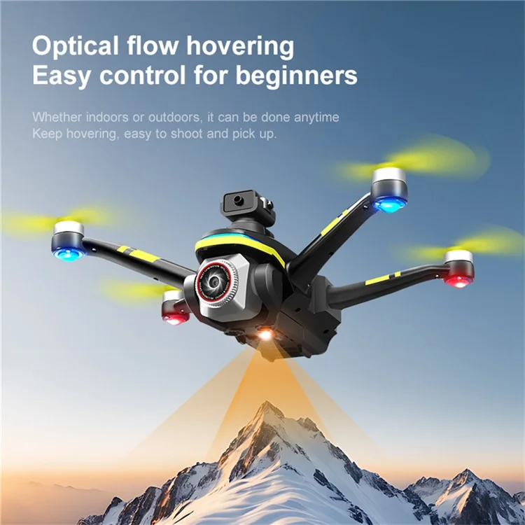 XKJ K15MAX Bürstenloser Drohne mit Bildschirm-Fernbedienung FPV-Kamera Optischer Fluss Positionierung RC-Flugzeug, Einzelner Akku - Schwarz