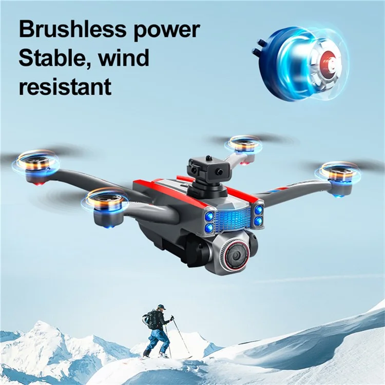 XKJ K17MAX Foldable Drone with Screen Remote Control FPV Obstacle Avoidance Brushless Motor Quadcopter, Single Battery - Black