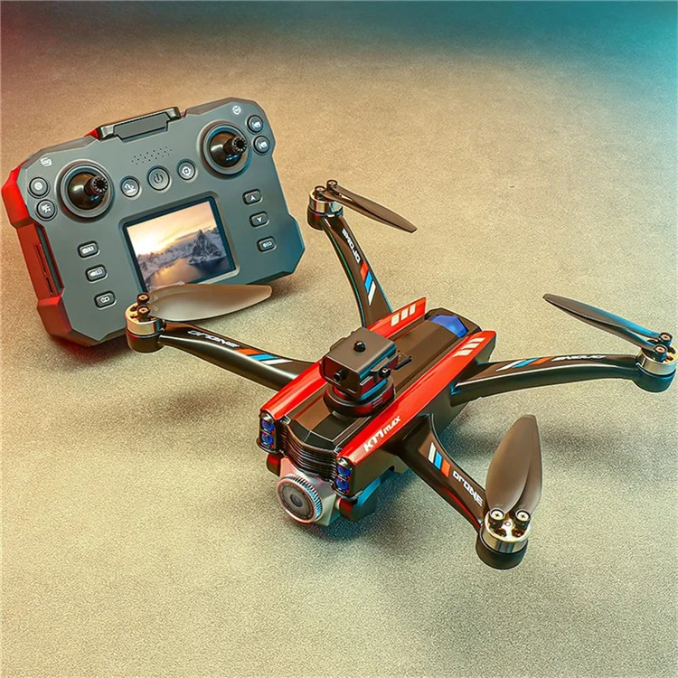 XKJ K17MAX Foldable Drone with Screen Remote Control FPV Obstacle Avoidance Brushless Motor Quadcopter, Single Battery - Black