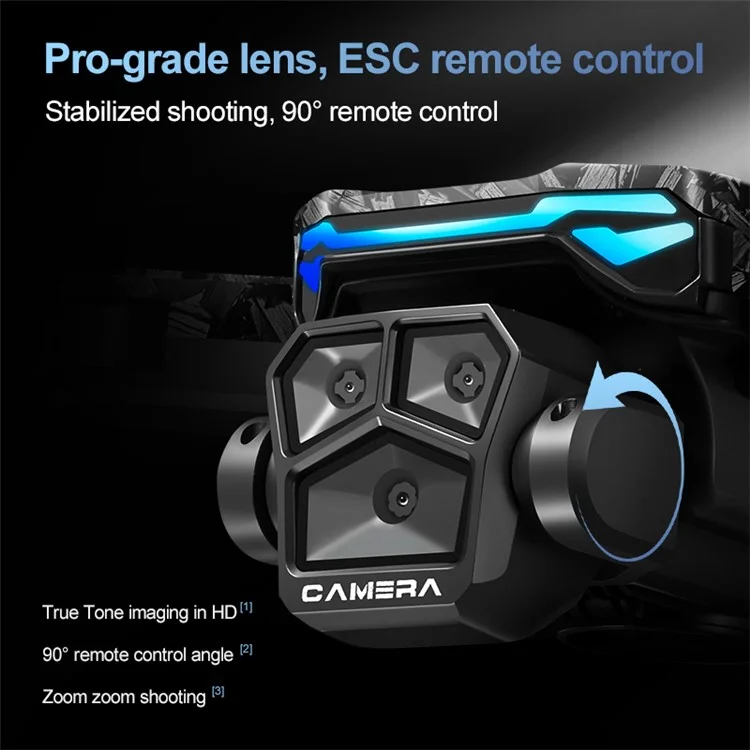 Drone RC D13 Quadricoptère avec Évitement d'Obstacles pour Photographie Aérienne, Écran de Télécommande, 2 Batteries