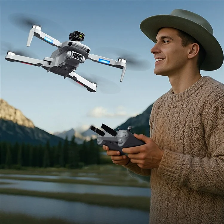 4DRC 4D-F8 Drone GPS con Fotografia Aerea HD, Quadricottero Brushless con Evitamento Ostacoli, Tre Batterie