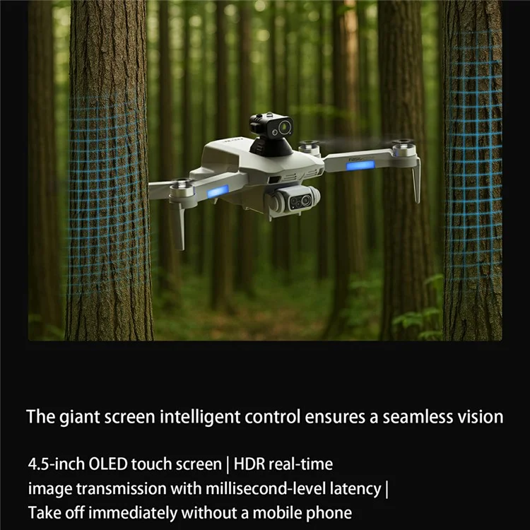 4DRC 4D-F8 Drone GPS con Fotografia Aerea HD, Quadricottero Brushless con Evitamento Ostacoli, Tre Batterie
