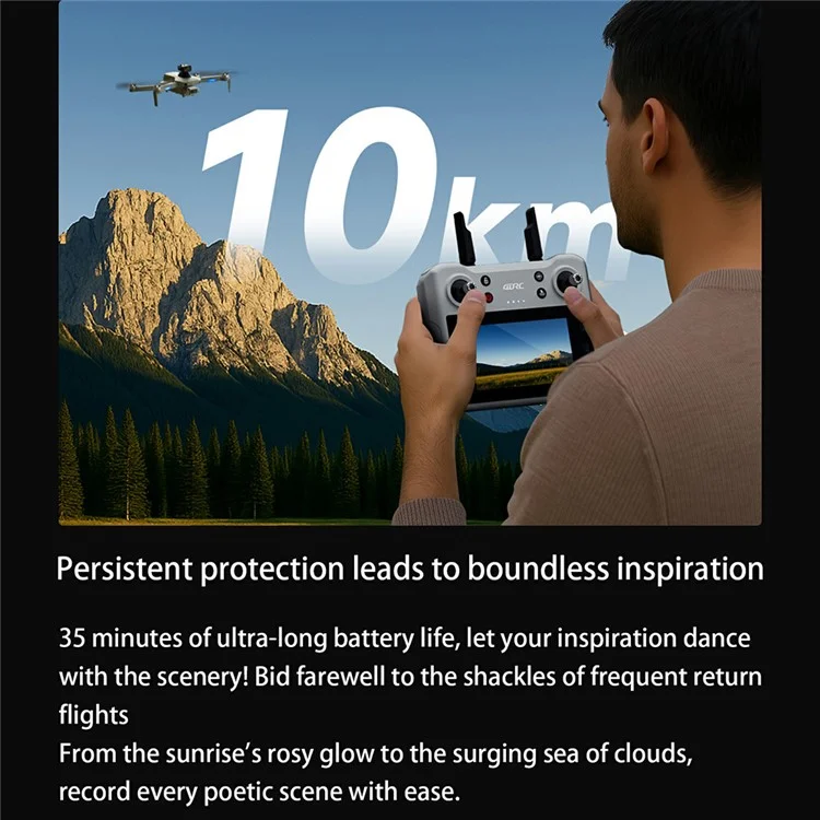 4DRC 4D-F8 Drone GPS con Fotografia Aerea HD, Quadricottero Brushless con Evitamento Ostacoli, Tre Batterie