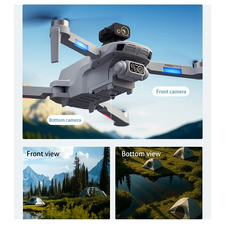 4DRC 4D-F8 Drone GPS con Fotografia Aerea HD, Quadricottero Brushless con Evitamento Ostacoli, Tre Batterie