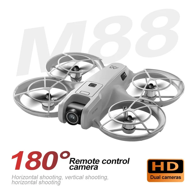 M88 Drone Quadricoptère avec Stabilisation par Flux Optique et Double Caméra HD pour Photographie Aérienne, Trois Batteries
