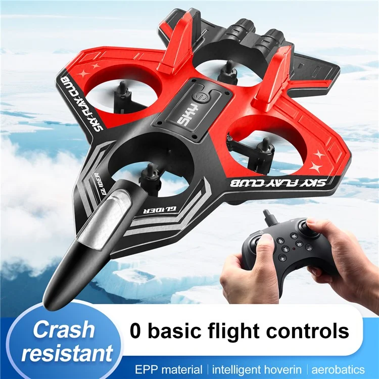 S83 RC Airplane EPP Foam 2.4G Remote Control Glider Fighter RC Plane Toy with LED Lights, Single Battery - Blue