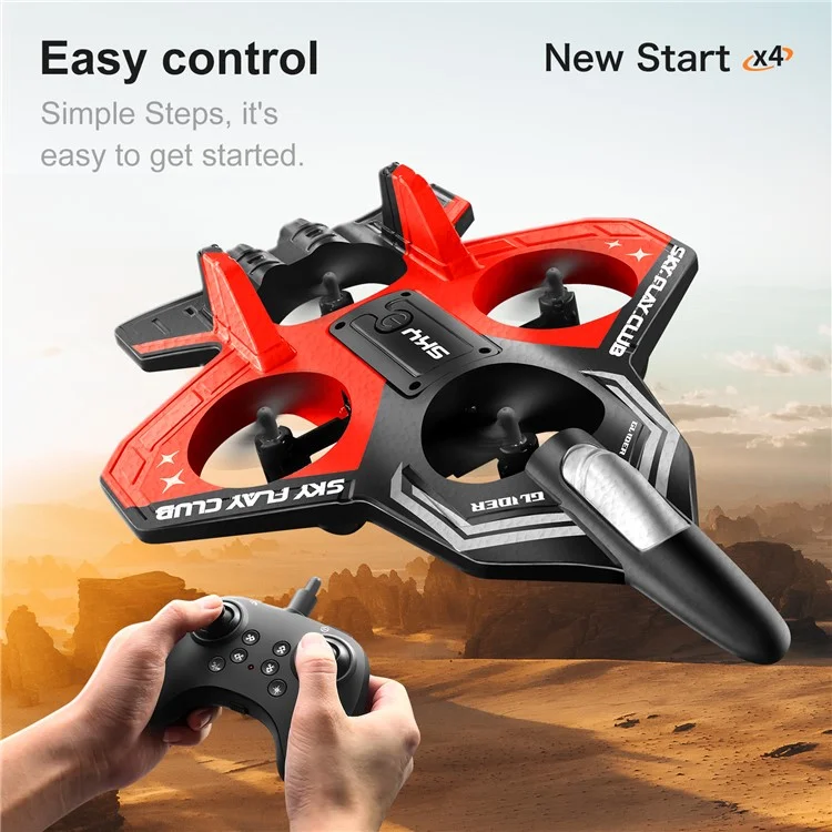 S83 RC Airplane EPP Foam 2.4G Remote Control Glider Fighter RC Plane Toy with LED Lights, Dual Batteries - Blue
