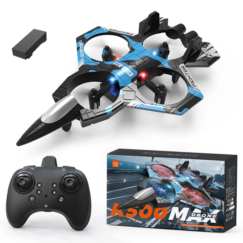 K500 MAX Remote Control Quadcopter Drone Altitude Hold Flight Stunt Toy RC Aircraft, Single Battery - Camo Blue
