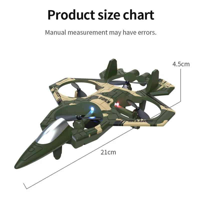 K500 MAX Remote Control Quadcopter Drone Altitude Hold Flight Stunt Toy RC Aircraft, Single Battery - Camo Green