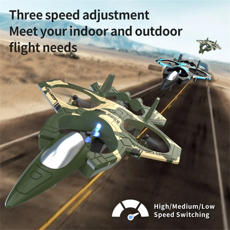 K500 MAX Remote Control Quadcopter Drone Altitude Hold Flight Stunt Toy RC Aircraft, Single Battery - Camo Green