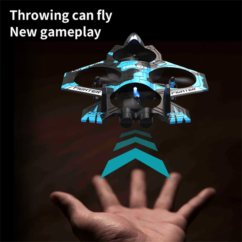 K500 MAX Dron Cuadricóptero de Control Remoto con 3 Baterías, Aeronave de Juguete con Mantenimiento de Altitud y Acrobacias - Azul Camuflaje