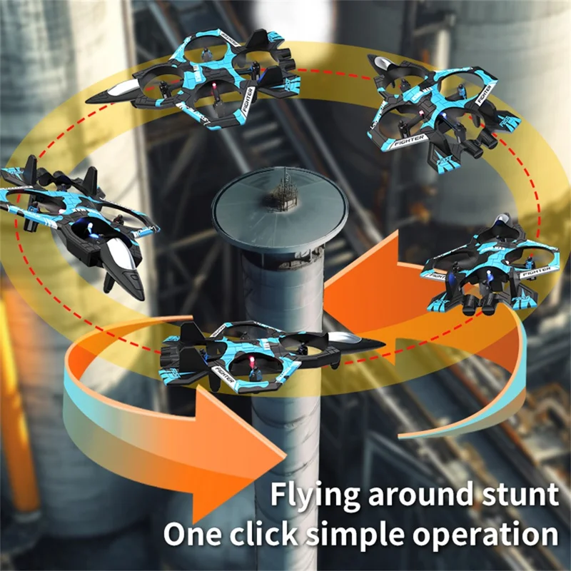 K500 MAX Dron Cuadricóptero de Control Remoto con 3 Baterías, Aeronave de Juguete con Mantenimiento de Altitud y Acrobacias - Azul Camuflaje