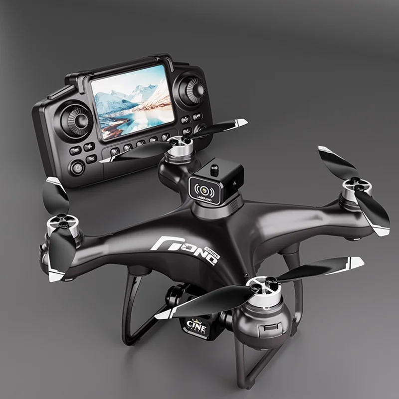 E55 4K HD Dual Camera Quadcopter Optical Flow Positioning WiFi FPV Brushless Motor Drone, Dual Battery - Black