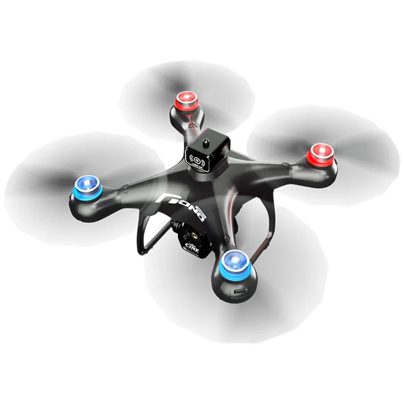 E55 4K HD Dual Camera Quadcopter Optical Flow Positioning WiFi FPV Brushless Motor Drone, Dual Battery - Black