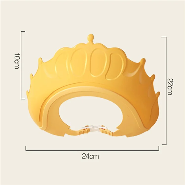 Crown Design PP+TPE Adjustable Kids Baby Bath Cap Hair Washing Eye Ears Protection Water Shield Hat - Yellow