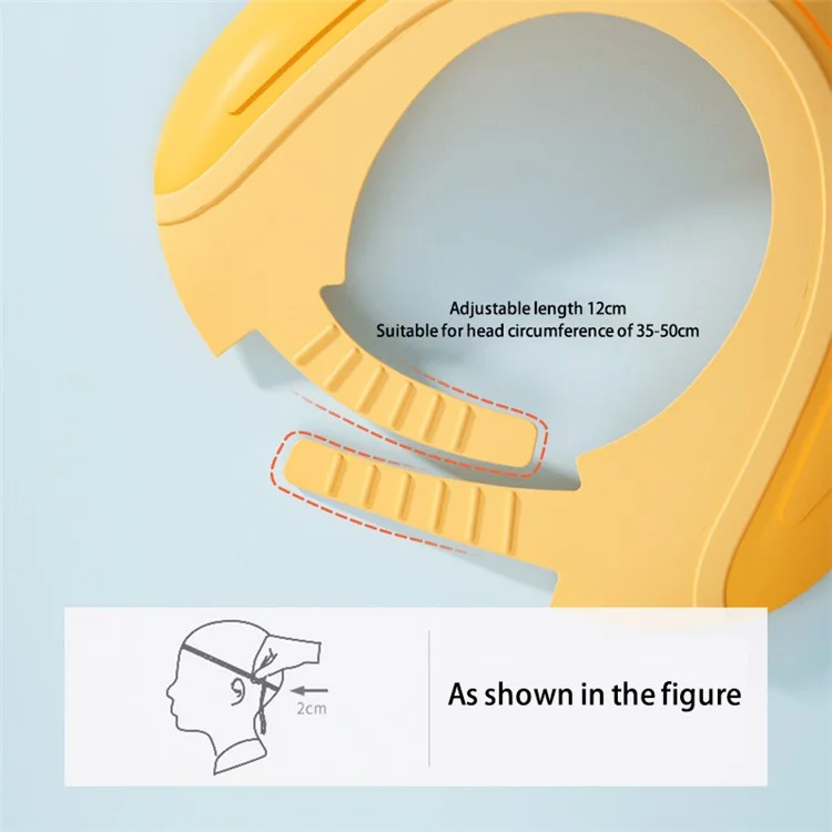 Crown Design PP+TPE Verstellbare Kinder Baby Badekappe Haarwaschen Augen Ohren Schutz Wasserschild Hut - Gelb