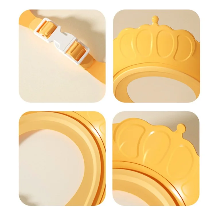 Crown Design PP+TPE Adjustable Kids Baby Bath Cap Hair Washing Eye Ears Protection Water Shield Hat - Blue