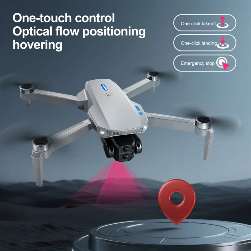 E88 GT Drone Quadricottero Pieghevole RC con Mantenimento dell'Altitudine, Modalità Senza Testa, Telecomando con Ampio Display, Singola Batteria - Nero