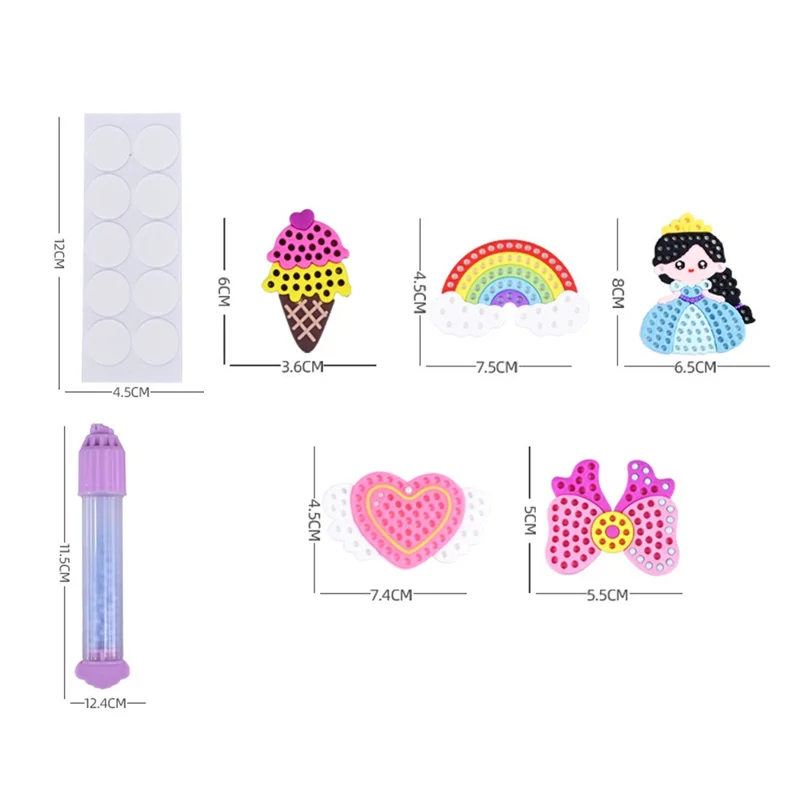 Kit de Manualidades DQ25-1 con Pegatinas para Pintar y Hacer Cuentas de Princesas de Dibujos Animados, Patrón Aleatorio