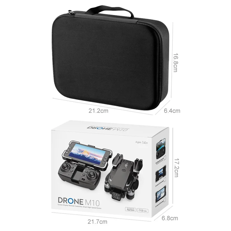 M10 Brushless Motor Foldable Drone Aerial Photography HD Camera Optical Flow Positioning Aircraft, with Single Battery - Black