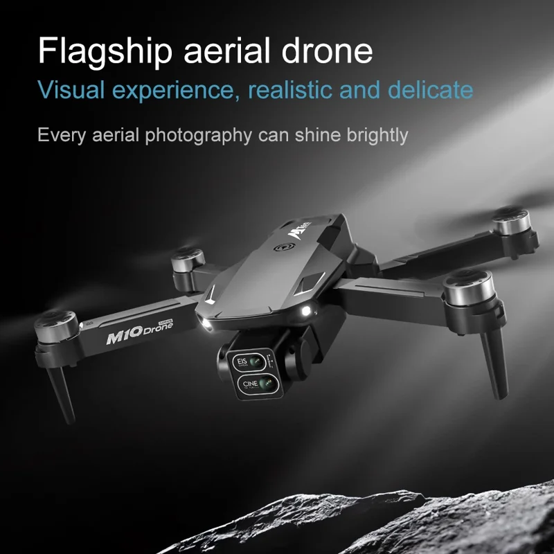 M10 Brushless Motor Foldable Drone Aerial Photography HD Camera Optical Flow Positioning Aircraft, with Dual Battery - Black