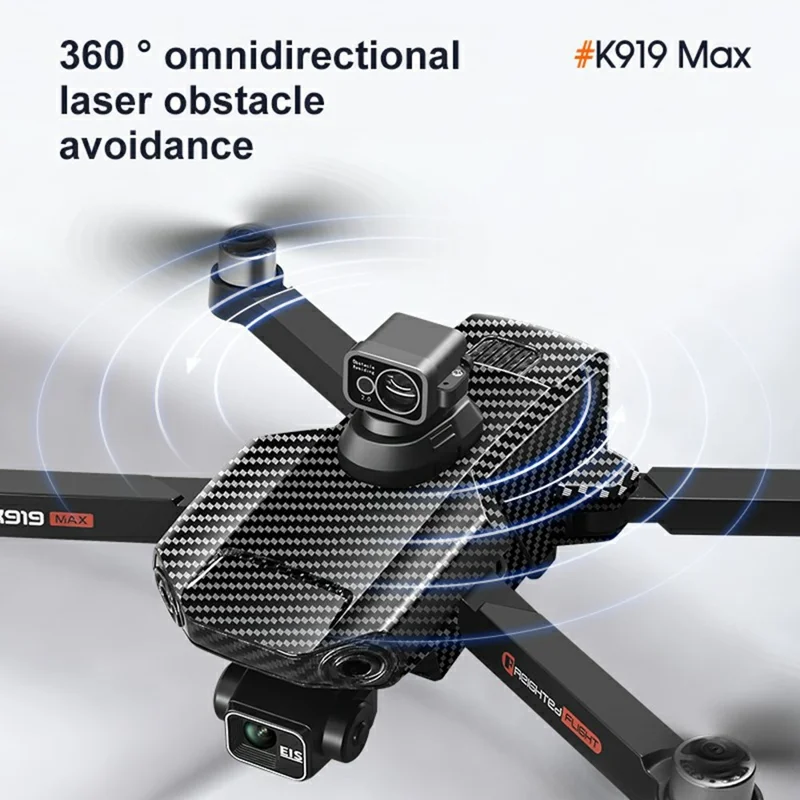 K919MAX Laser Obstacle Avoidance Aerial Photography 4K HD Drone 3-Axis Gimbal Brushless Quadcopter, Single Battery