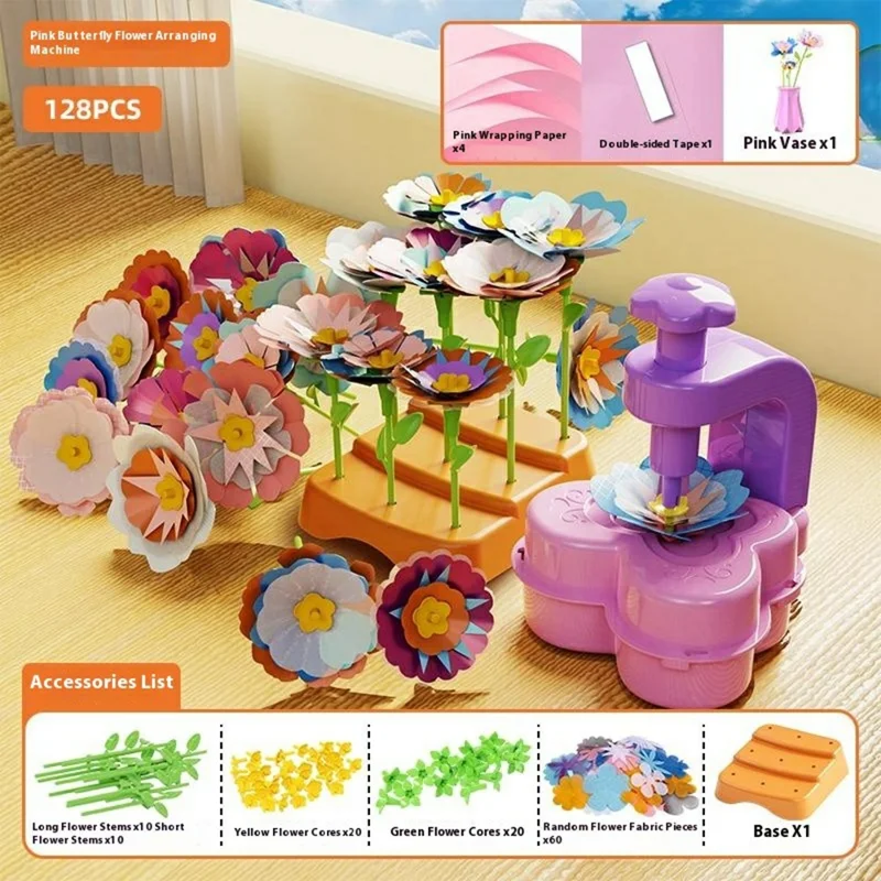 2629-T38A Kreative DIY Blumenpresse für Kinder Handgemachtes Blumenarrangement Set Lernspielzeug Geschenk