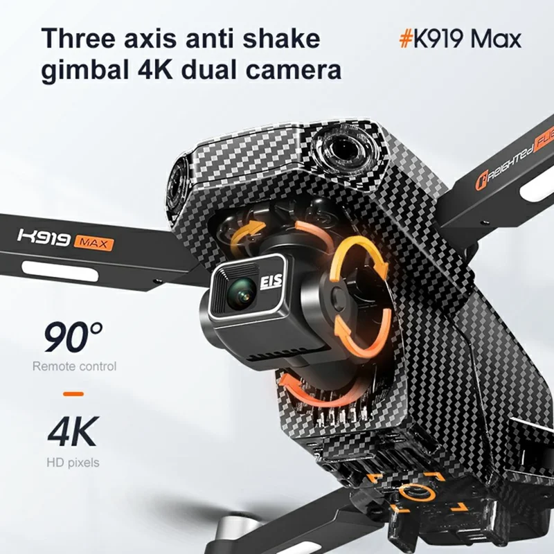 K919MAX Infrared Obstacle Avoidance Aerial Photography 4K HD Drone 3-Axis Gimbal Brushless Quadcopter, Single Battery