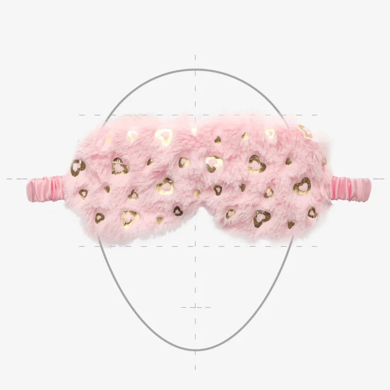 Plush Eye Mask Imitated Silk Sleeping Mask Soft Fluffy Travel Eye Cover for Sleeping - White Flower