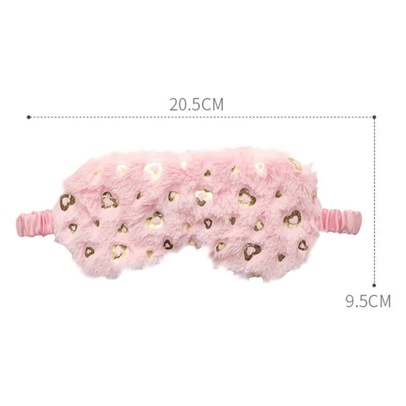 Plush Eye Mask Imitated Silk Sleeping Mask Soft Fluffy Travel Eye Cover for Sleeping - White Flower