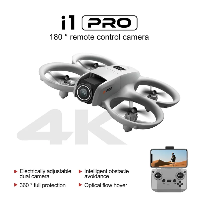 i1PRO 4K HD Camera Drone Intelligent Obstacle Avoidance Kids RC Quadcopter Mini Aircraft Toy, 1 Battery
