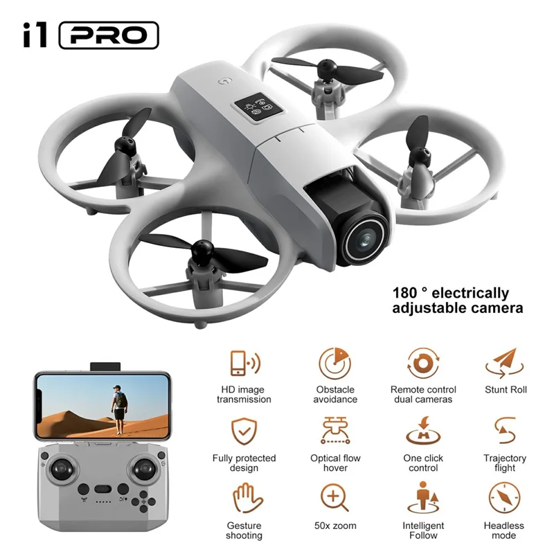 i1PRO 4K HD Kamera-Drohne mit intelligenter Hinderniserkennung Kinder-Fernbedienungs-Quadcopter Mini-Flugzeug Spielzeug, 2 Batterien
