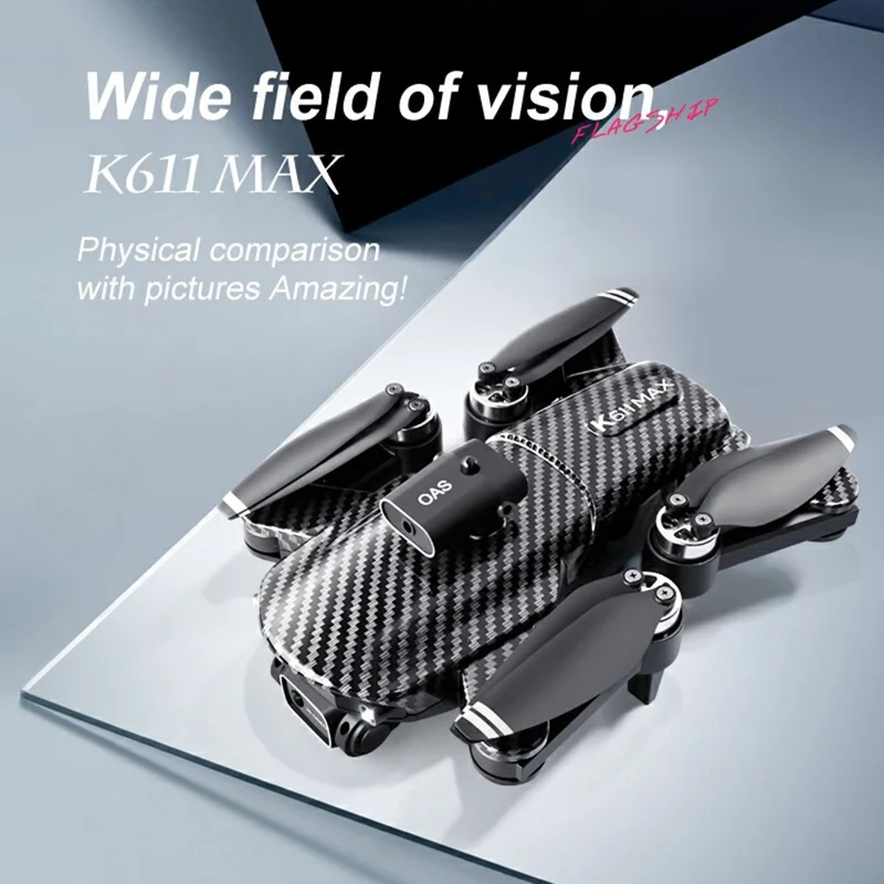 K611 MAX 4K HD Aerial Photography Foldable Quadcopter Obstacle Avoidance Carbon Fiber Texture Drone, 1 Battery