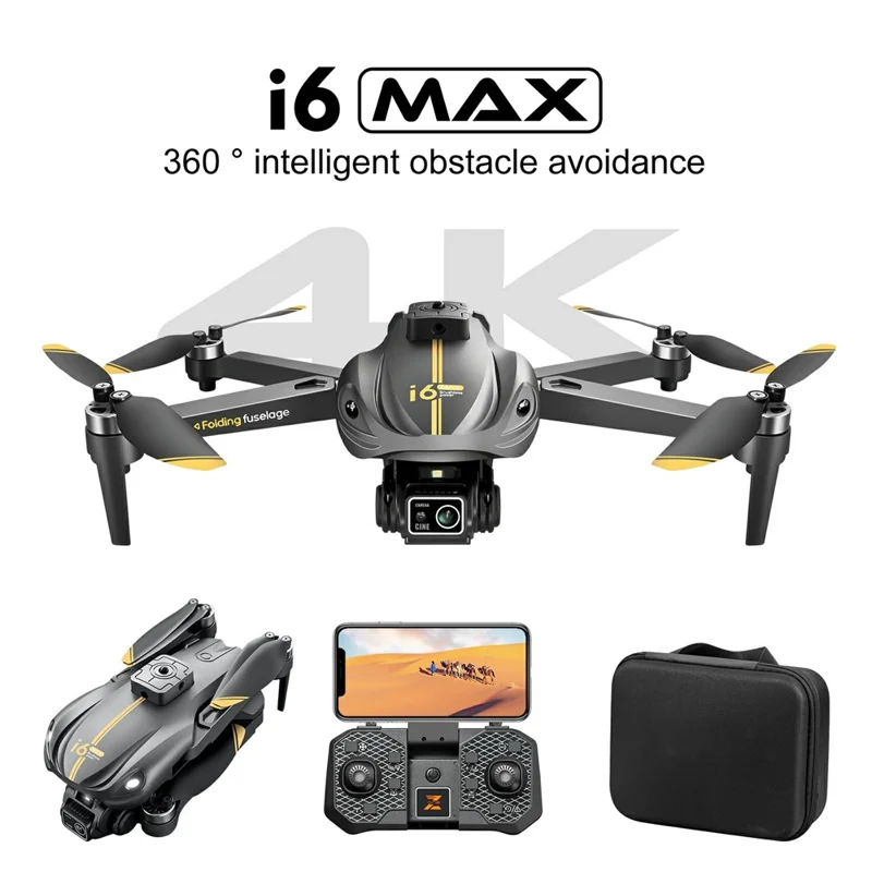 i6 MAX HD Drone de Photographie Aérienne avec Vision Nocturne, Quadricoptère sans Balais avec Évitement d'Obstacles, 1 Batterie