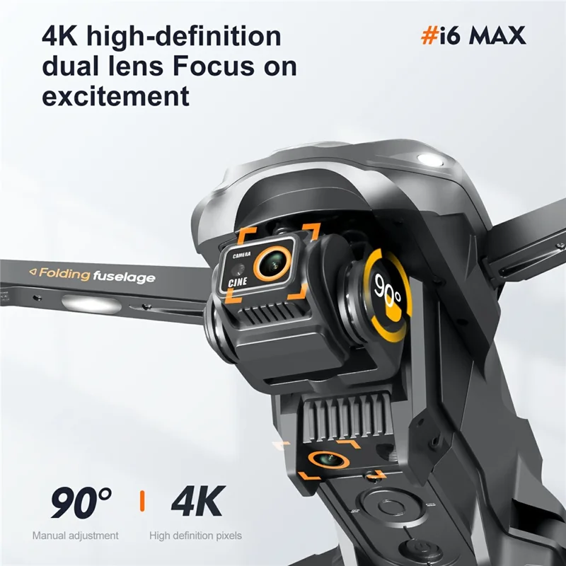 i6 MAX HD Drone de Photographie Aérienne avec Vision Nocturne, Quadricoptère sans Balais avec Évitement d'Obstacles, 1 Batterie